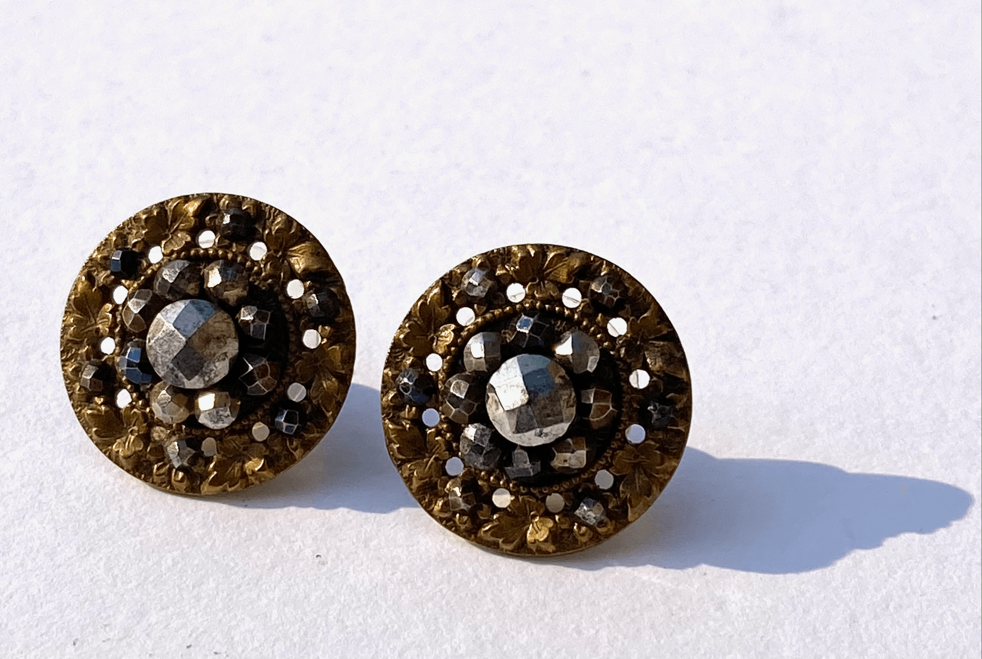 Georgian Cut-Steel Earrings - Tuxedo Park Junk Shop