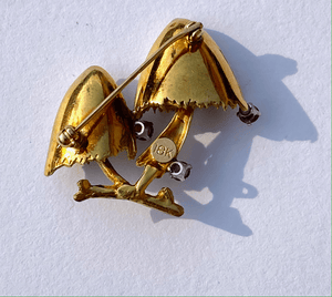 Vintage 18K Gold Mushrooms with Rubies - Tuxedo Park Junk Shop