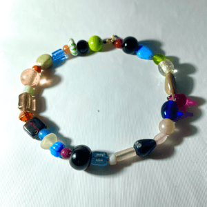 Mixed Glass Beaded Necklace - Tuxedo Park Junk Shop