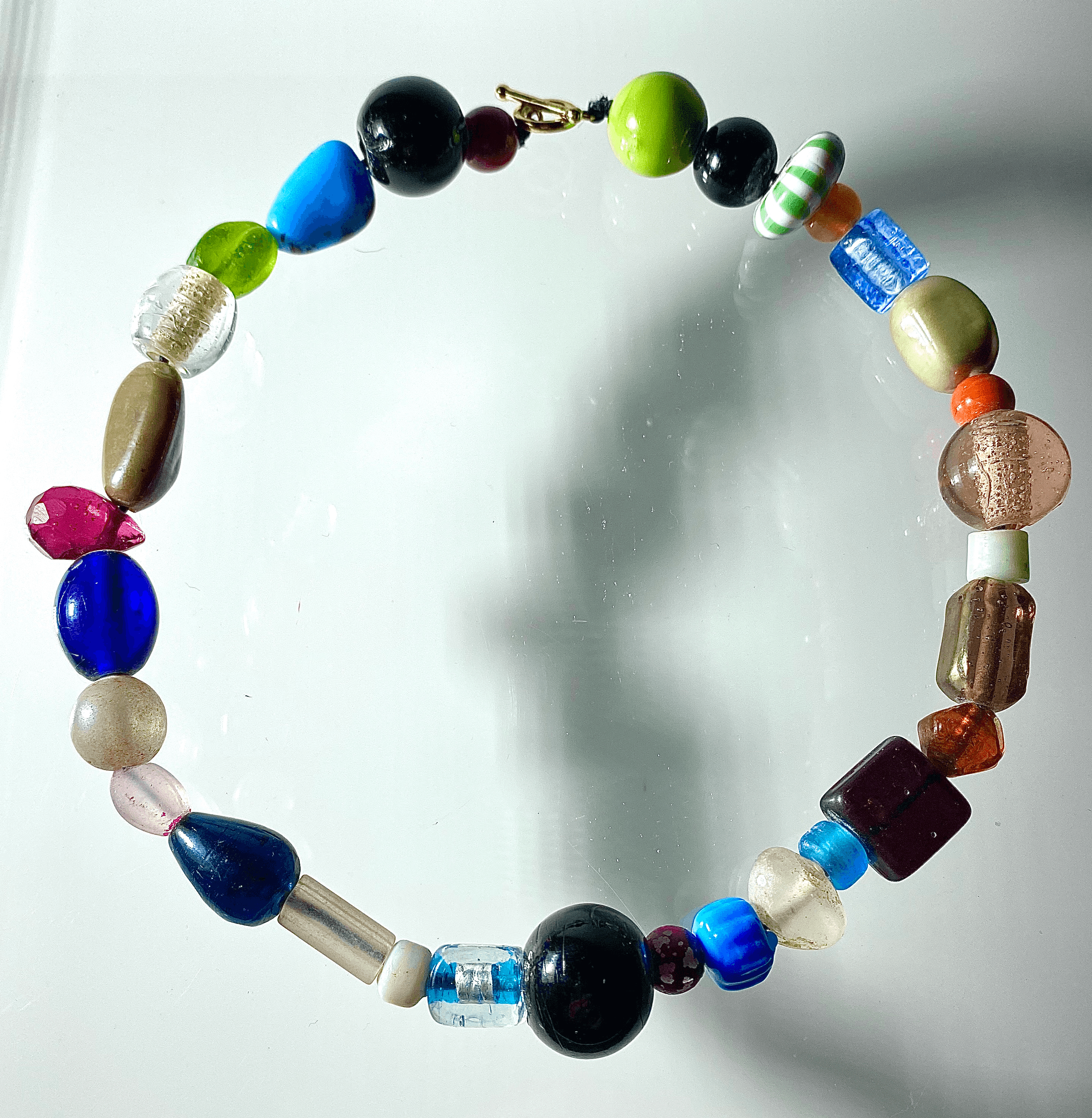 Mixed Glass Beaded Necklace - Tuxedo Park Junk Shop