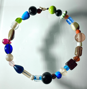Mixed Glass Beaded Necklace - Tuxedo Park Junk Shop