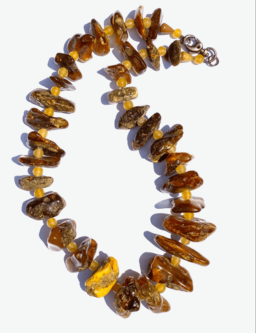 Vintage Raw Baltic Amber Necklace - Tuxedo Park Junk Shop