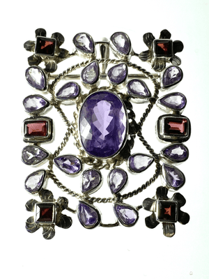 Amethyst and Garnet Brooch / Pendant - Tuxedo Park Junk Shop
