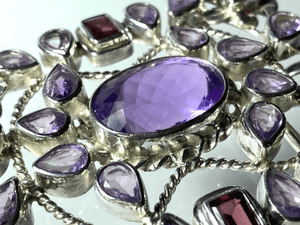 Amethyst and Garnet Brooch / Pendant - Tuxedo Park Junk Shop