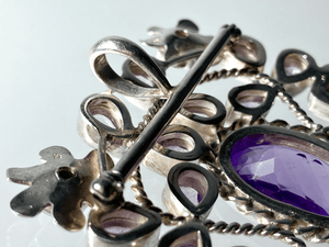Amethyst and Garnet Brooch / Pendant - Tuxedo Park Junk Shop