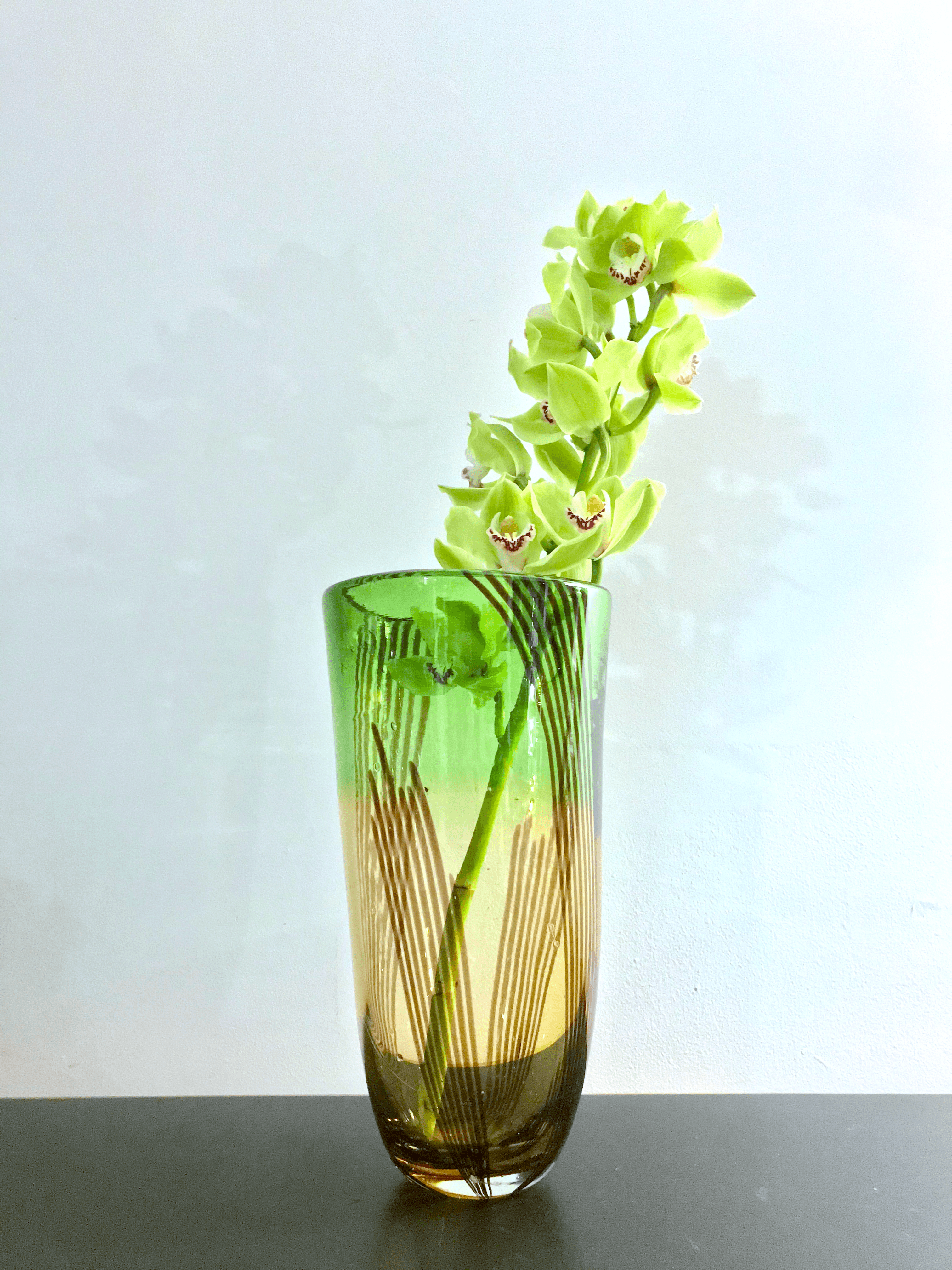Tri-color Murano Glass Vase - Tuxedo Park Junk Shop