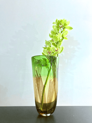 Tri-color Murano Glass Vase - Tuxedo Park Junk Shop