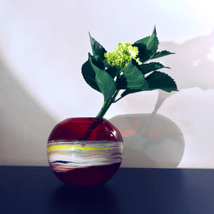 Vintage Murano Round Art Glass Vase - Tuxedo Park Junk Shop