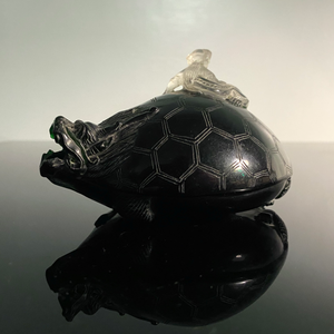 Carved Peking Glass Dragon Turtle