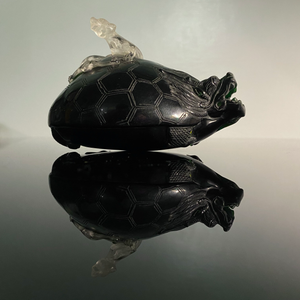 Carved Peking Glass Dragon Turtle