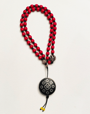 Tibetan Sherpa Glass Dzi Bead Necklace - Tuxedo Park Junk Shop