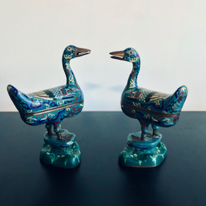 A Fine Pair of Cloisonné Duck Censers, 19th Century