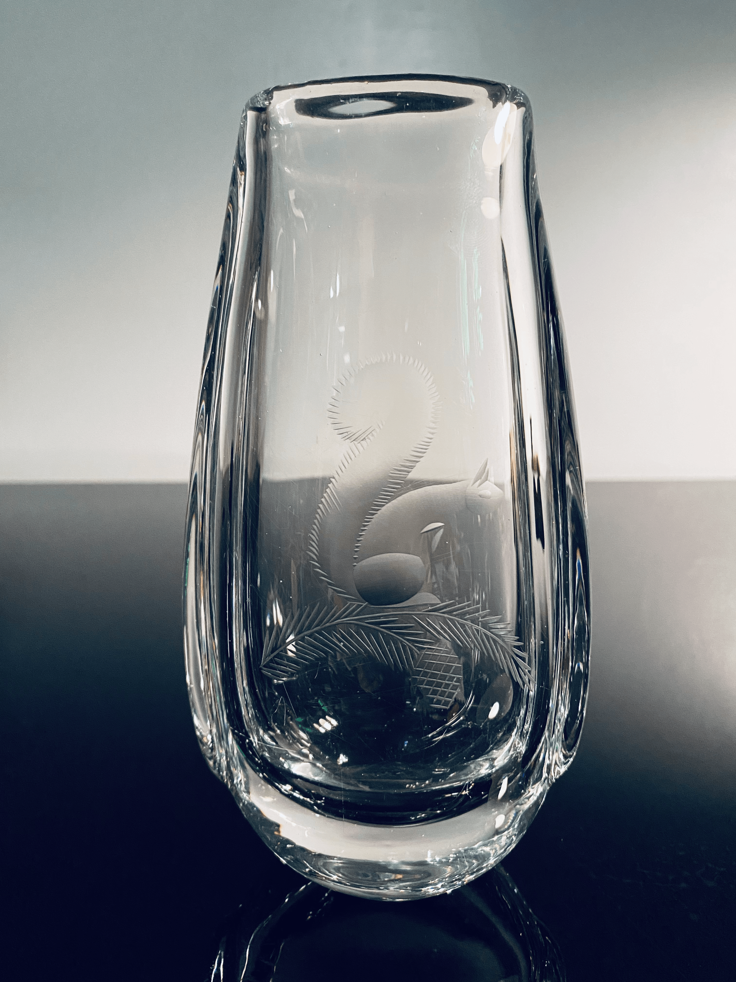 Cut Crystal Squirrel Vase - Tuxedo Park Junk Shop