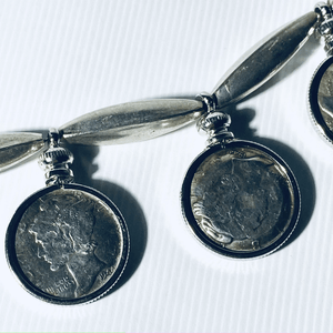 Navajo Old Pawn Sterling Silver Coin Necklace - Tuxedo Park Junk Shop