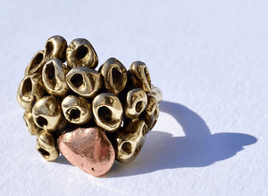 Organic Modern Ring in Brass and Copper