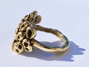 Organic Modern Ring in Brass and Copper