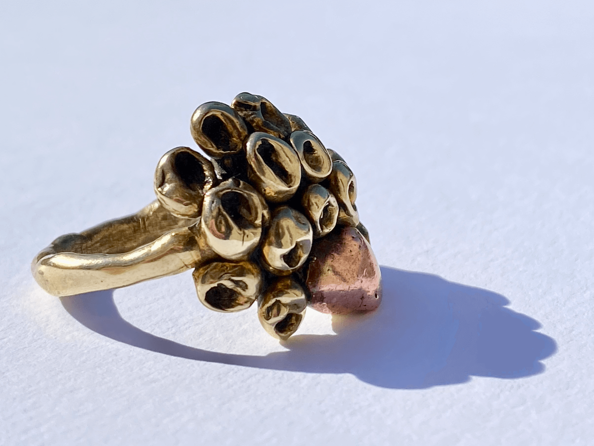 Organic Modern Ring in Brass and Copper