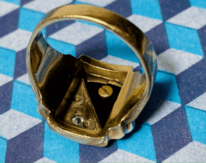 Diamond Onyx and 10K Gold Ring