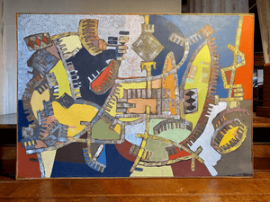 Italian Modernist Abstract Oil Painting Sergio Donnini