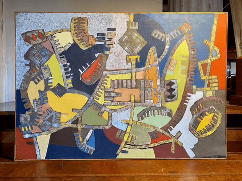 Italian Modernist Abstract Oil Painting Sergio Donnini