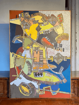 Italian Modernist Abstract Oil Painting Sergio Donnini