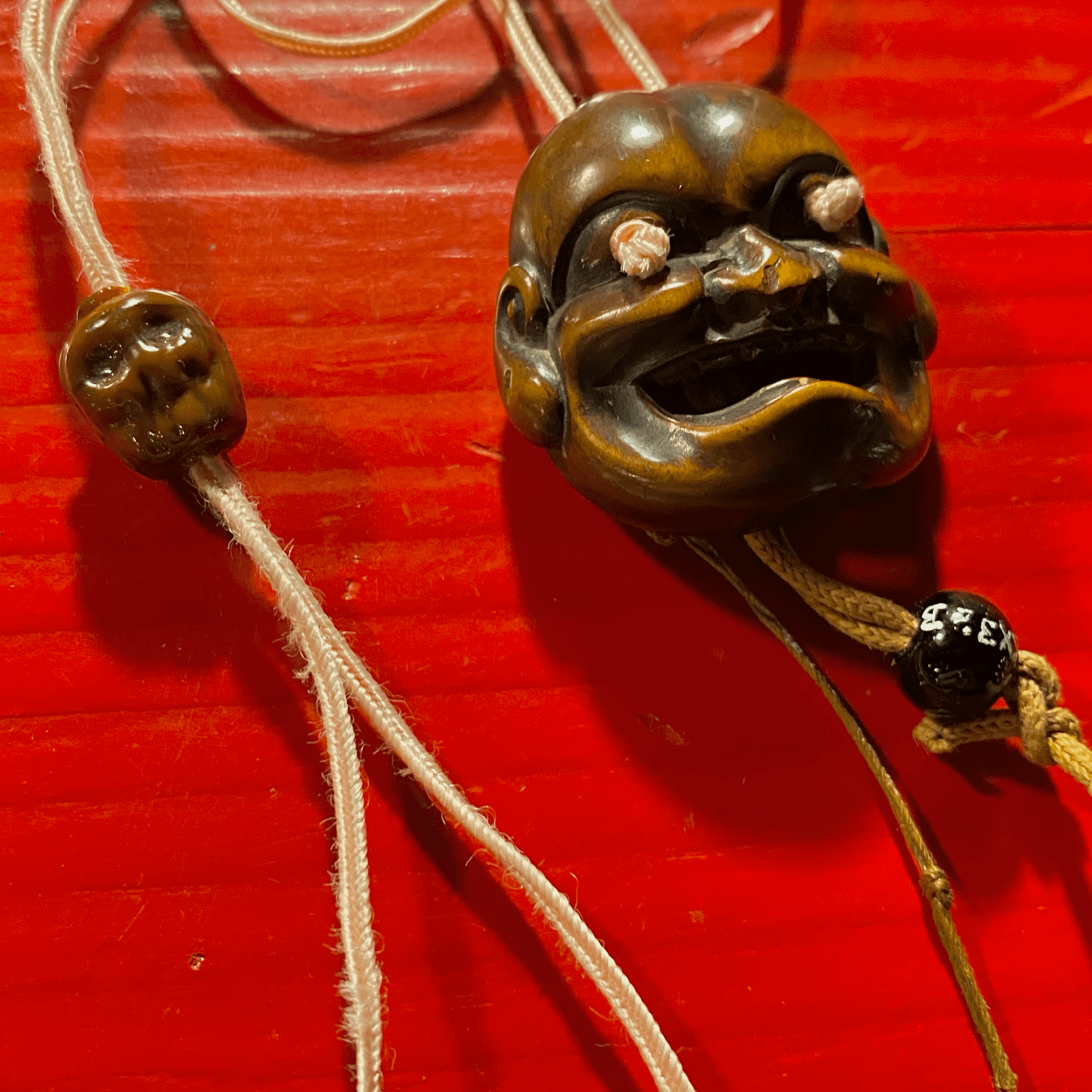 Japanese Boxwood Shishiguchi Mask Netsuke