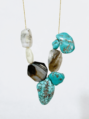 Boötes Turquoise and Onyx Necklace