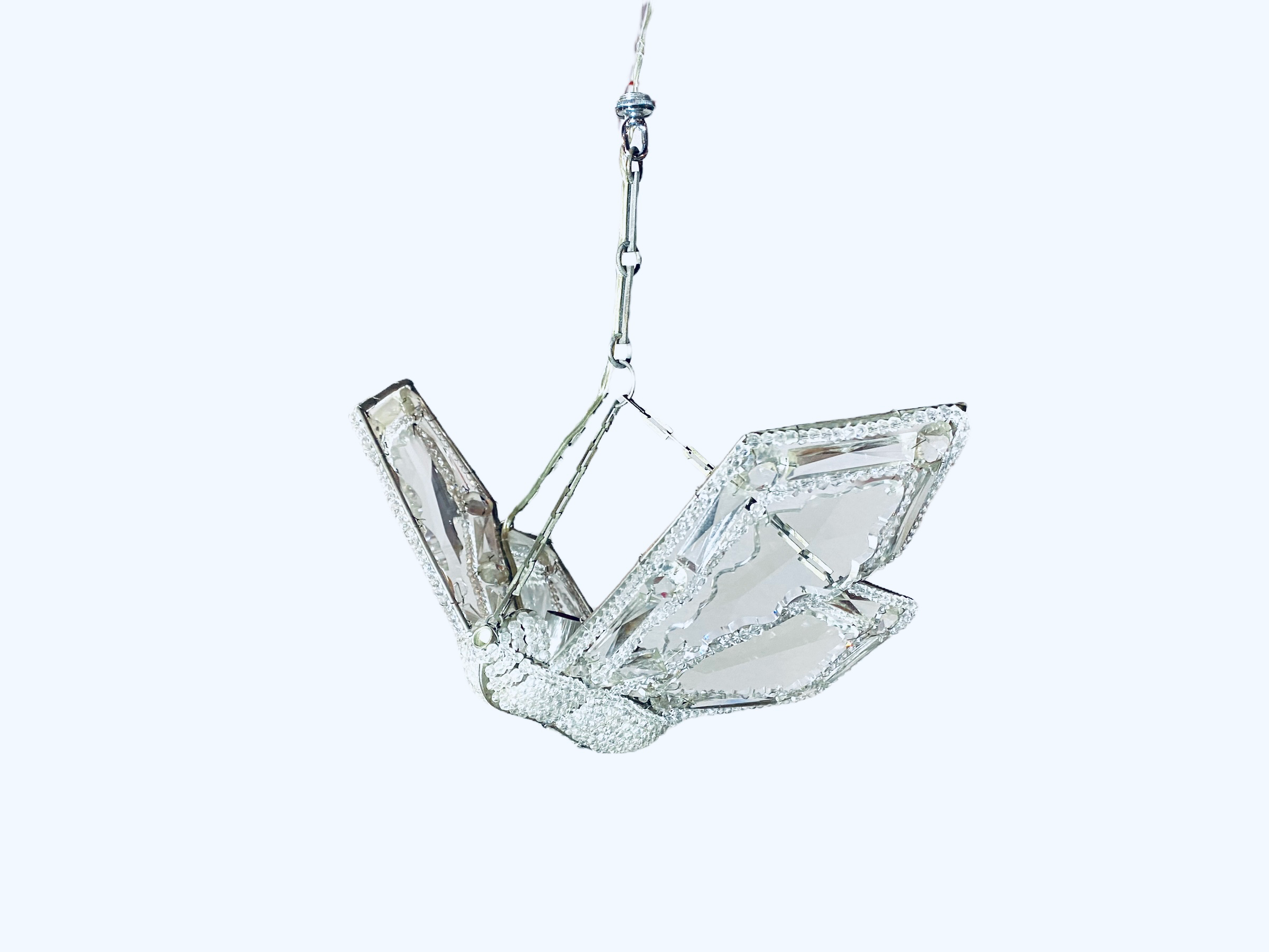 Maison Baguès Attributed Crystal Butterfly Chandelier