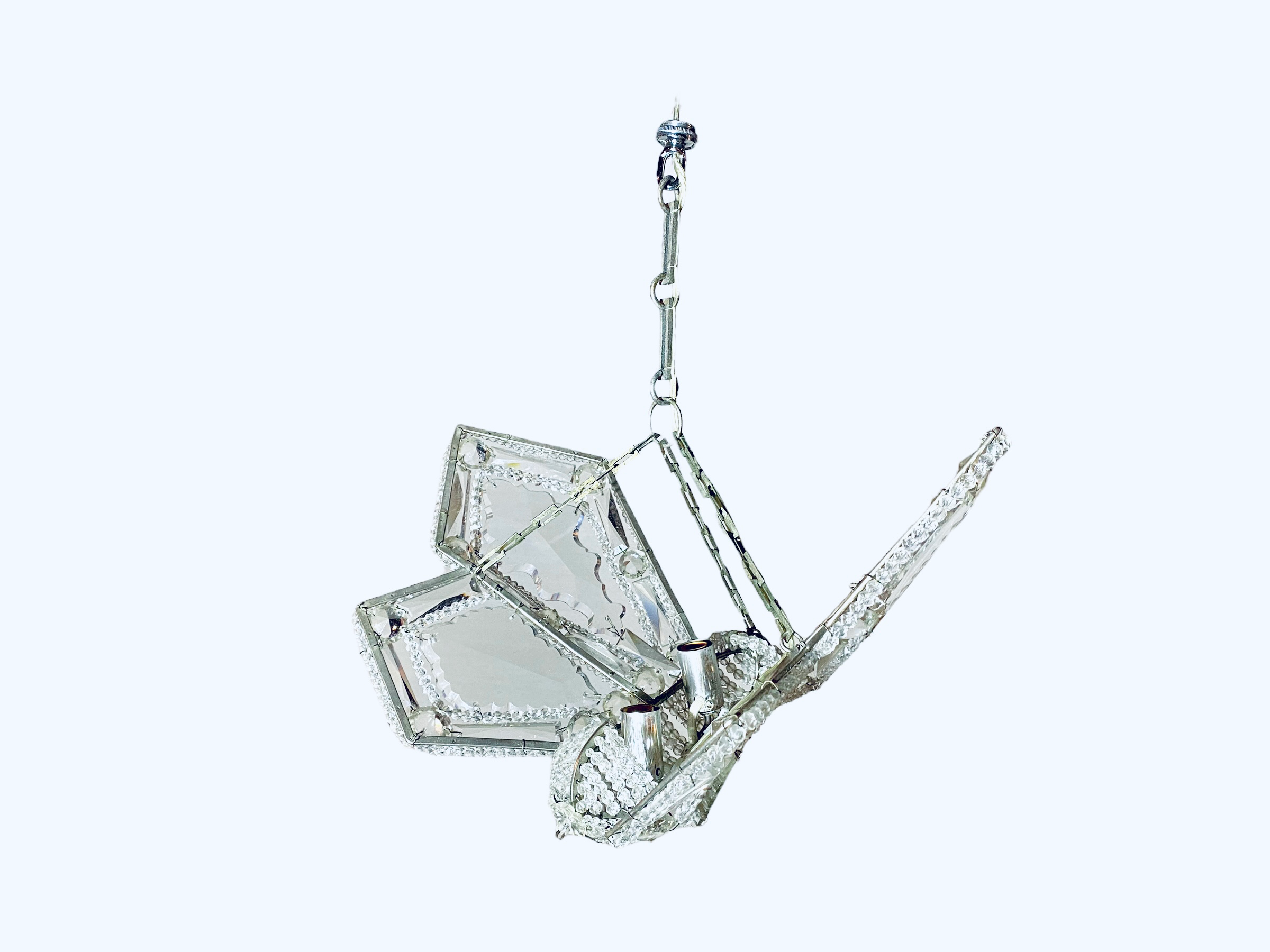 Maison Baguès Attributed Crystal Butterfly Chandelier