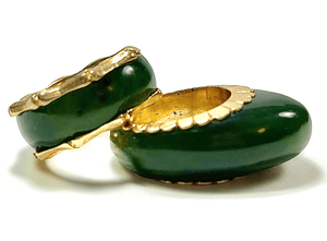 Vintage 14k Carved Jade Rings