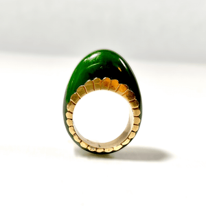 Vintage 14k Carved Jade Rings