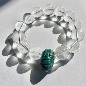 Pre-Columbian Avian Jadeite Rock Crystal Bracelet