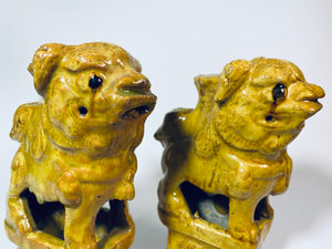 Pair of Chinese Imperial Yellow Foo Dogs