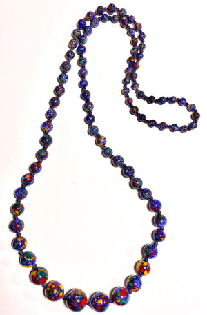 A Fine Strand of Estate Italian End-of-Day Murano Glass Beads