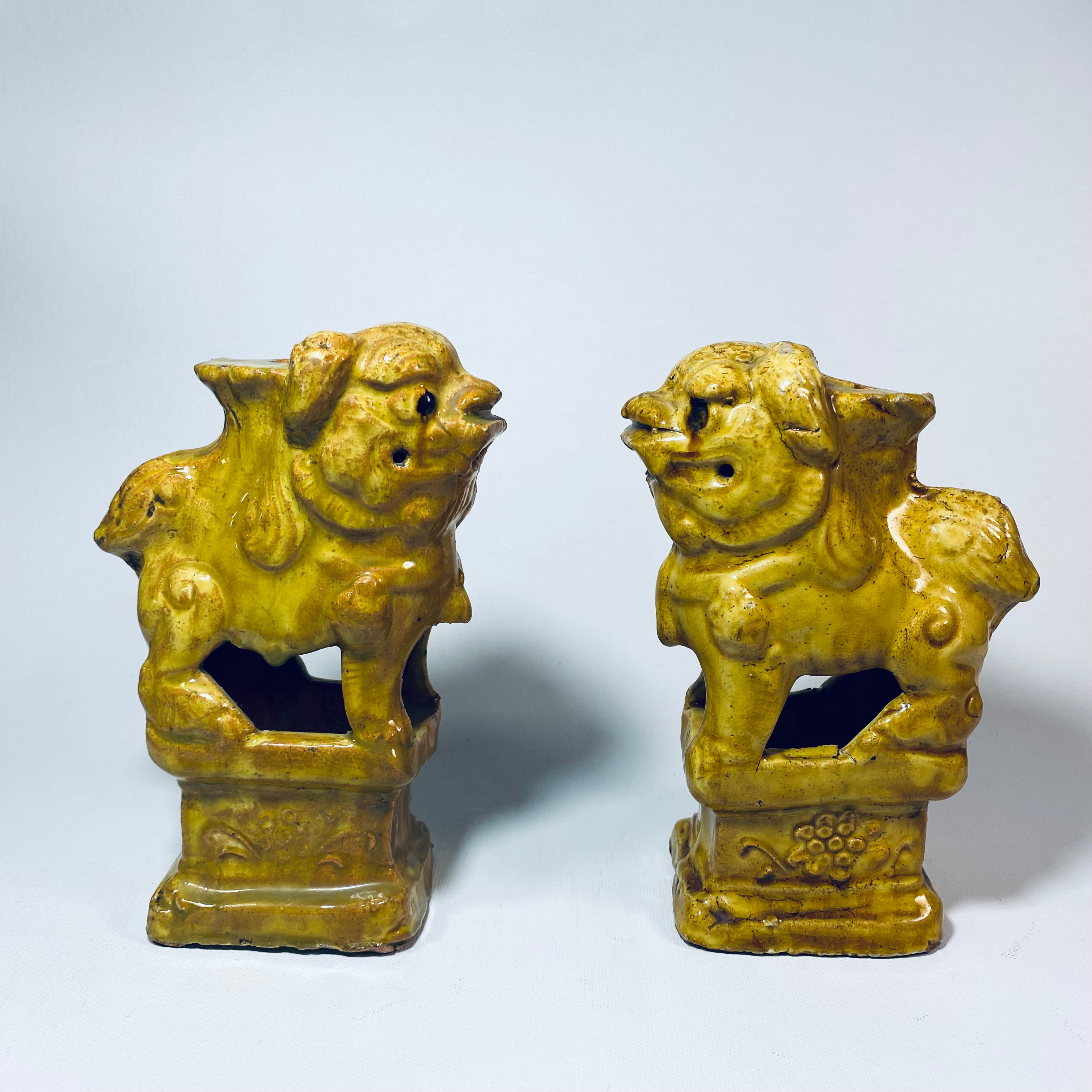 Pair of Chinese Imperial Yellow Foo Dogs