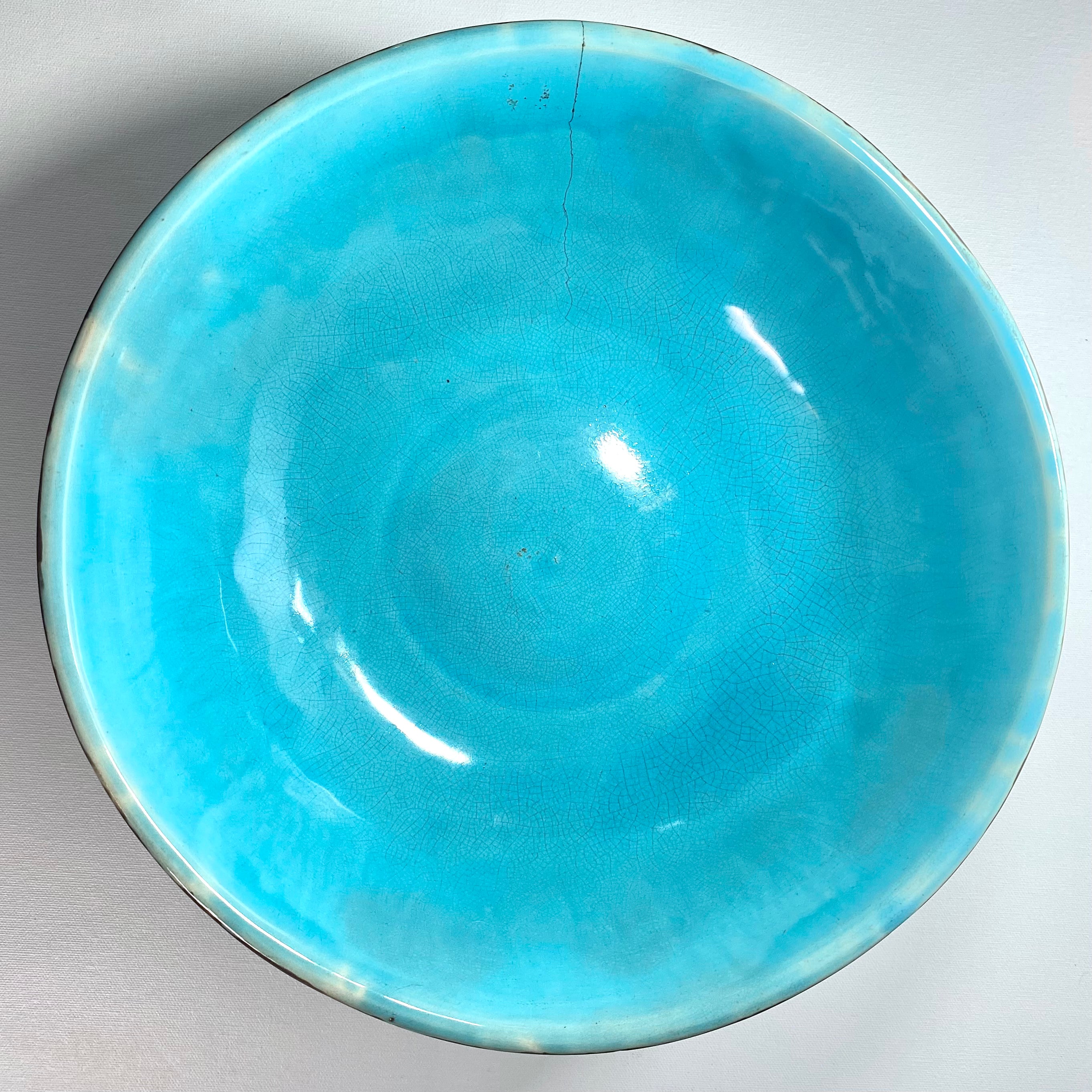 Holdcroft Majolica Pond Lily Punch Bowl