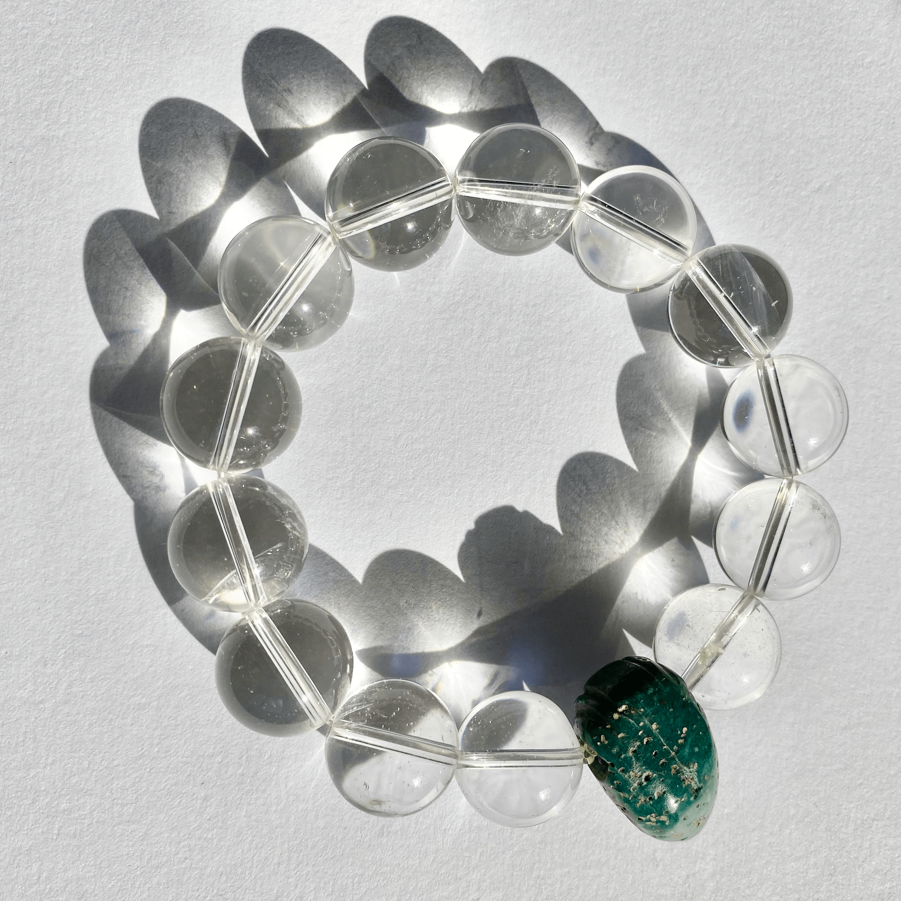 Pre-Columbian Avian Jadeite Rock Crystal Bracelet