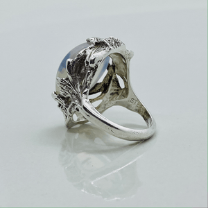 Art Nouveau Agate Cabochon Ring - Tuxedo Park Junk Shop