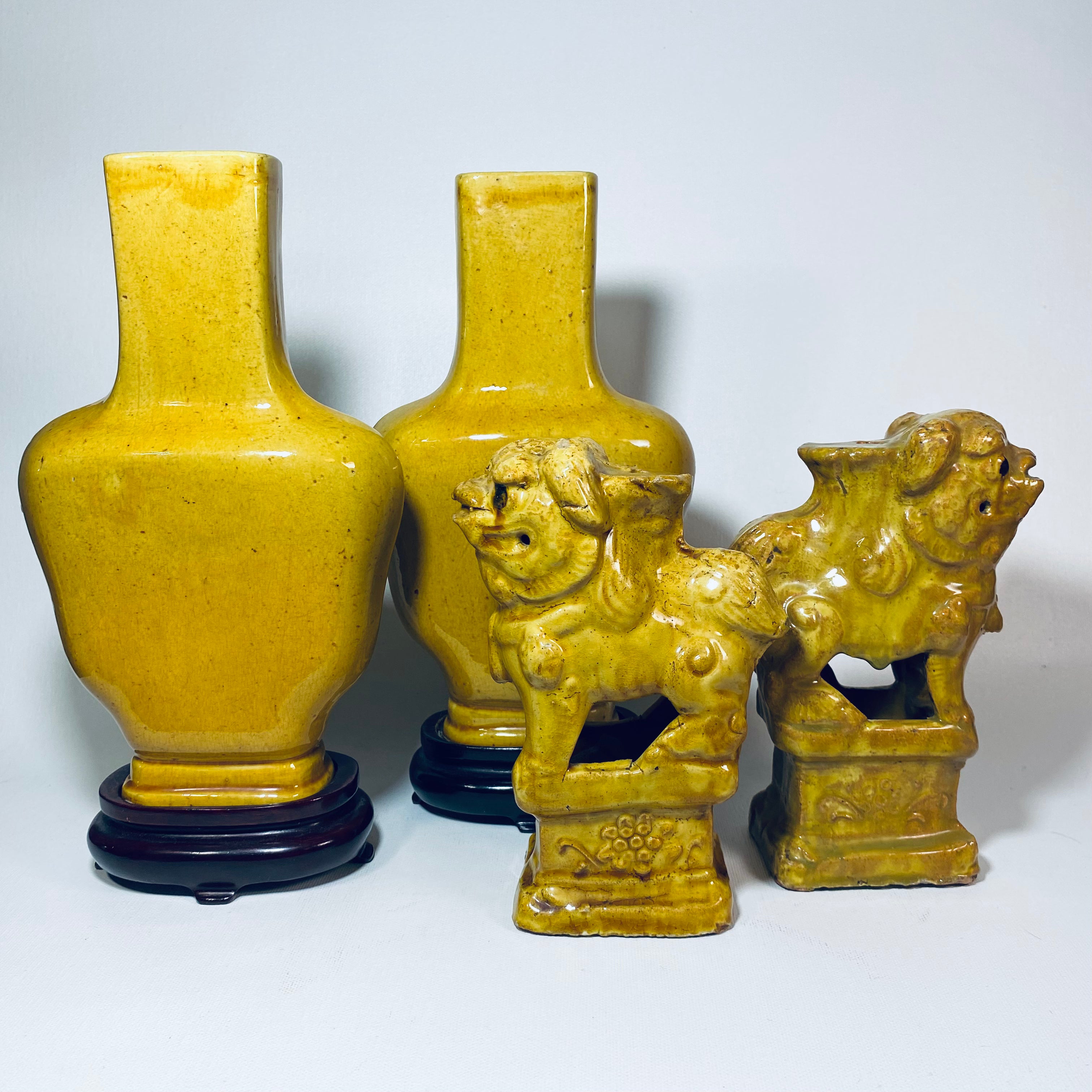 Pair of Chinese Imperial Yellow Foo Dogs