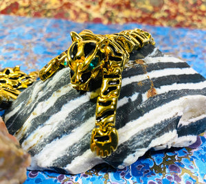 Pair of Enameled Leopard Cuffs