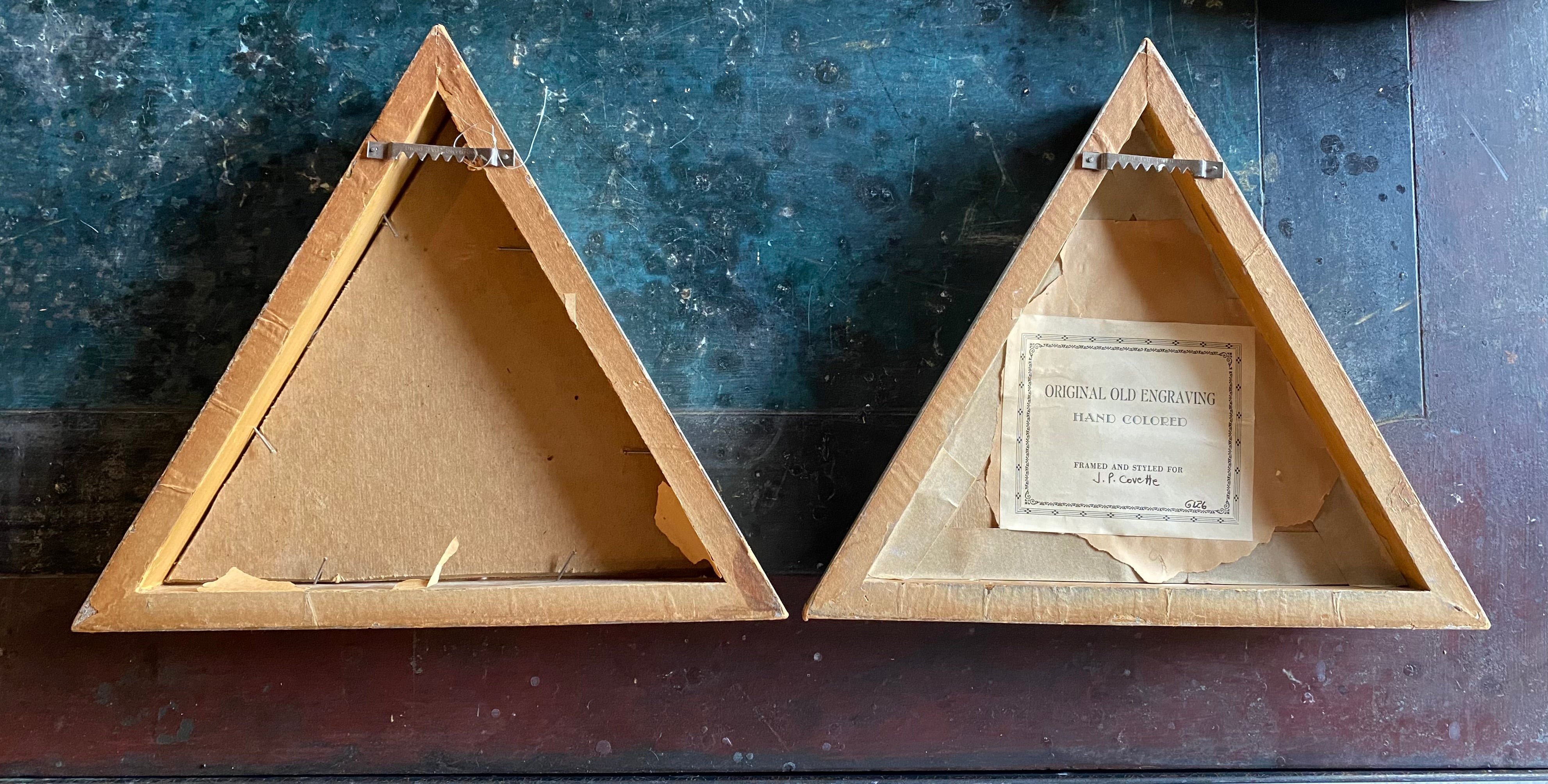 A Pair of Hand-tinted Etchings