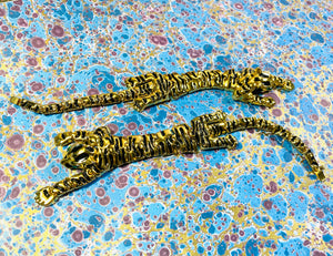 Pair of Enameled Leopard Cuffs