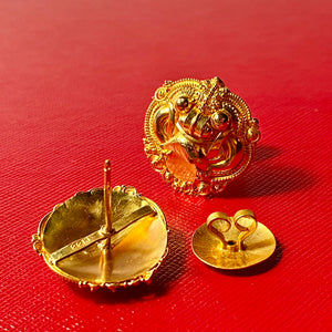 22K Foo Lion Earrings